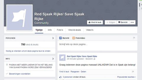 Facebookpagina voor Sjaak Rijke offline