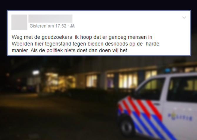 Politie aan de deur door bericht op Facebook